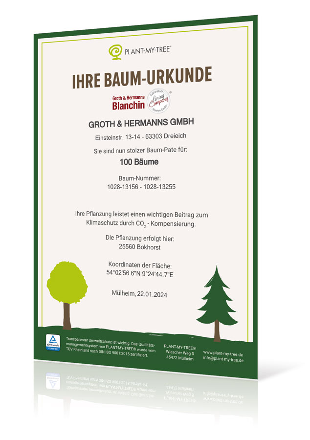 Urkunde PLANT-MY-TREE 2024